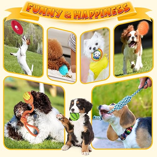 Miniatura 7 de KIPRITII Juguetes para cachorros para la dentición de los perros, paquete de 25 juguetes surtidos para masticar para el aburrimiento con juguetes de