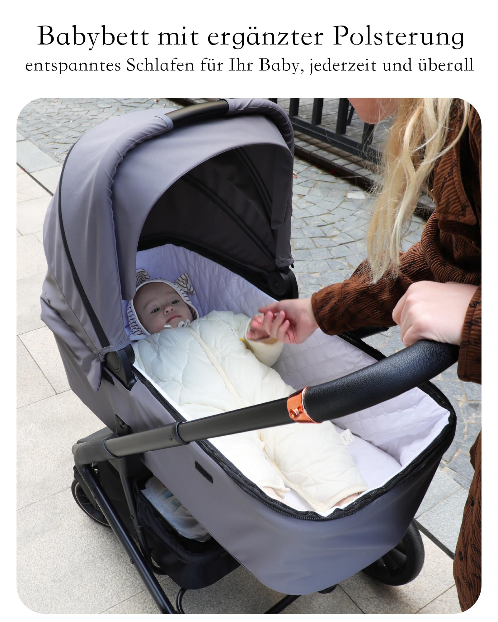 Kinderwagen Buggy 2 in 1 0-48 Monate Aluminiumlegierung Vollfederung 5-Punkt-Sicherheitsgurt Zusammenklappbar Grün