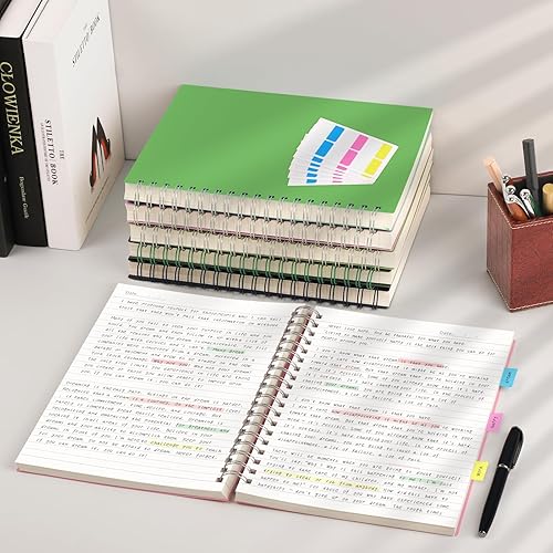 Miniatura 6 de HIUKOOKA Cuaderno de espiral B5 con rayas universitarias, cuaderno grande de 300 páginas, cuaderno encuadernado en espiral de tapa dura de 7.48 x