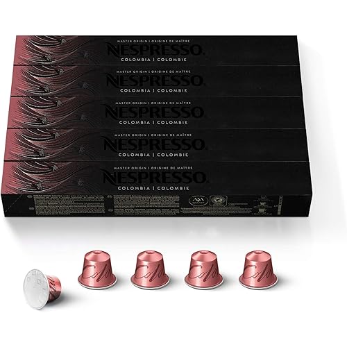 Nespresso Capsules Original Line, Colombia Master Origin, Medium Roast Coffee, 50 Count Coffee Pods