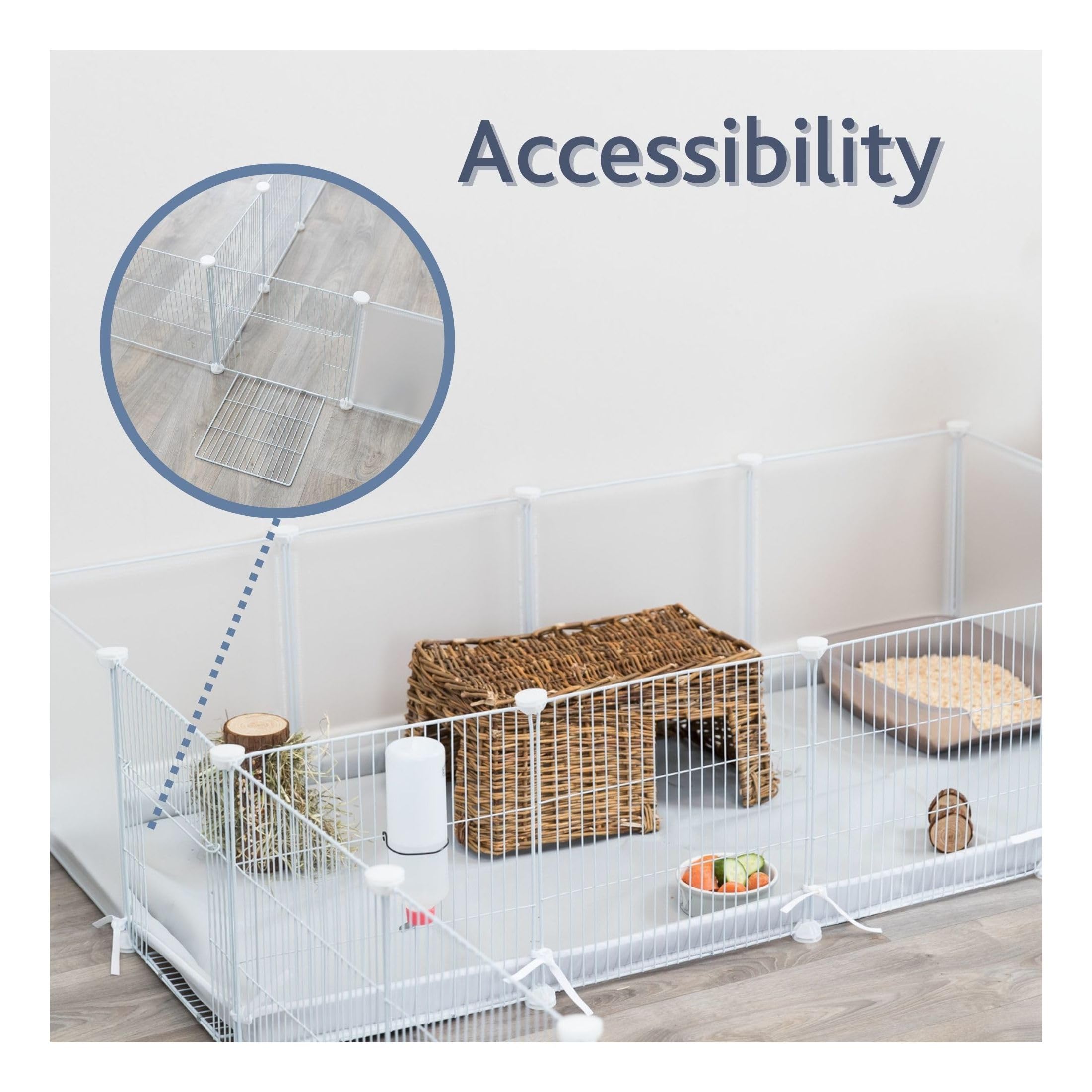 Trixie Indoor-Gehege für kleine Haustiere, Indoor-Stall mit wasserabweisender Basis, Kleintierlaufstall, Meerschweinchen, Igel