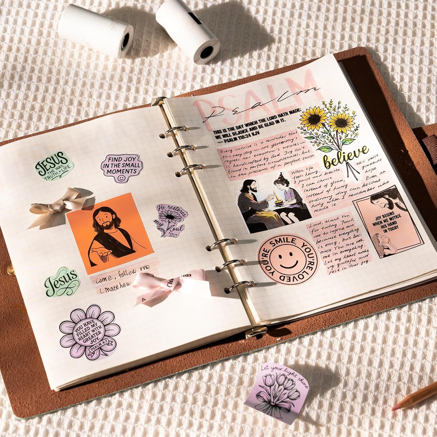 FaithTag F21 Bible Stiudy Printer Kit with 12 Rolls of 2" Stickers(White*3 + Transparent*3 + Gold*3 + Multicoloured*3 - Image 7