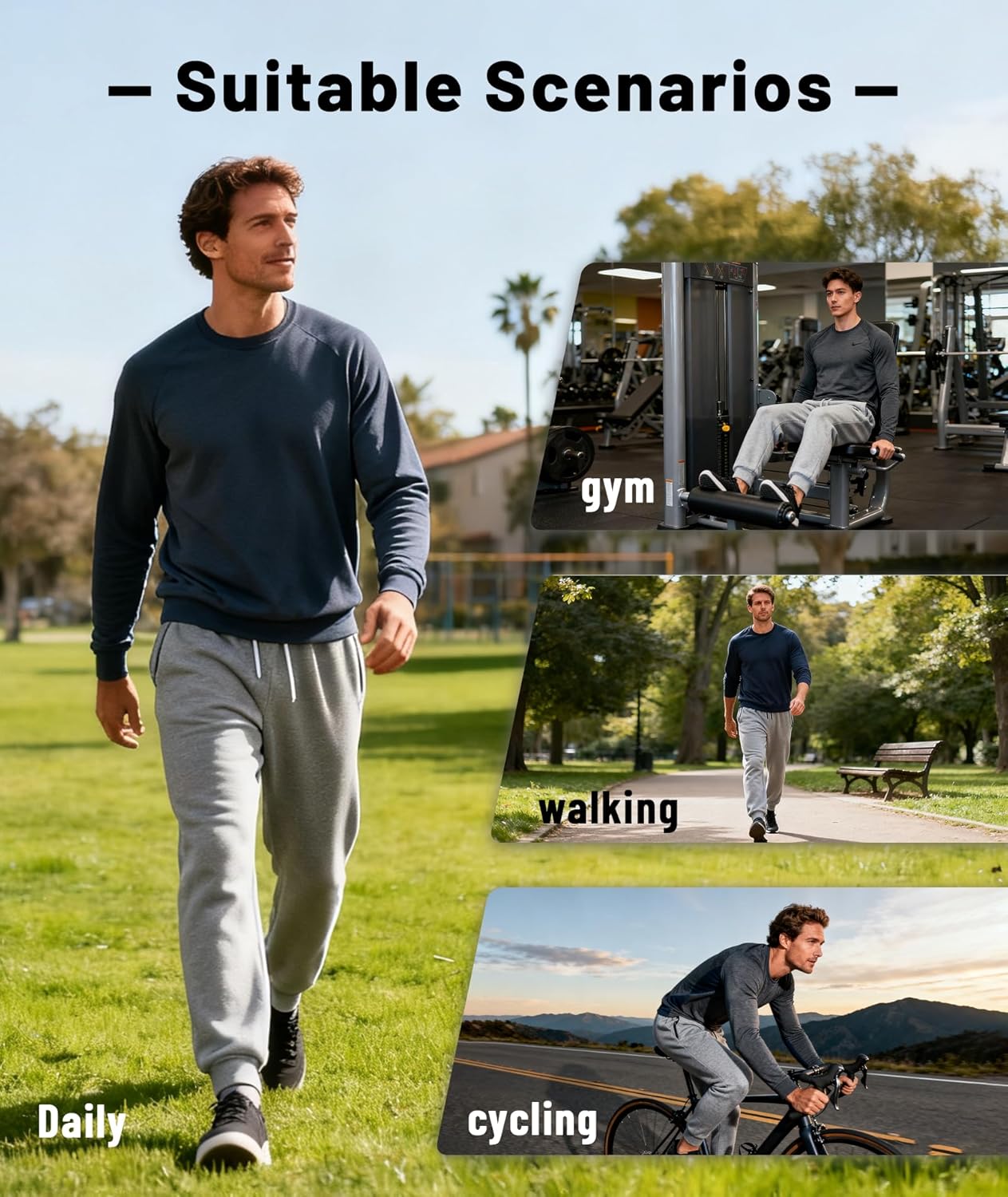 ZITY Mens Fleece Lined Sweatpants Thick Warm Joggers Pants Sherpa Athletic Track Pants with Pockets - Image 6