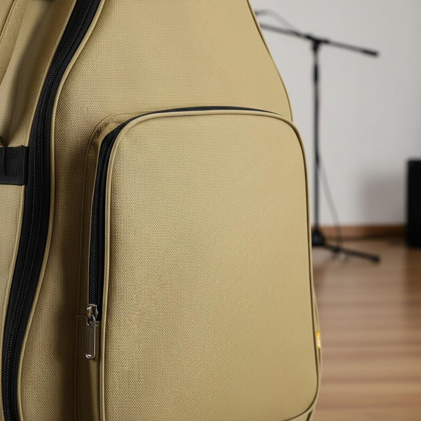 Custodia Chitarra Zaino Antiumidità Borsa Chitarra Impermeabile Imbottitura Spessa Attrezzatura Musicale per Viaggio, Spostamenti, Nero, Nero Lucido, 39 Pollici