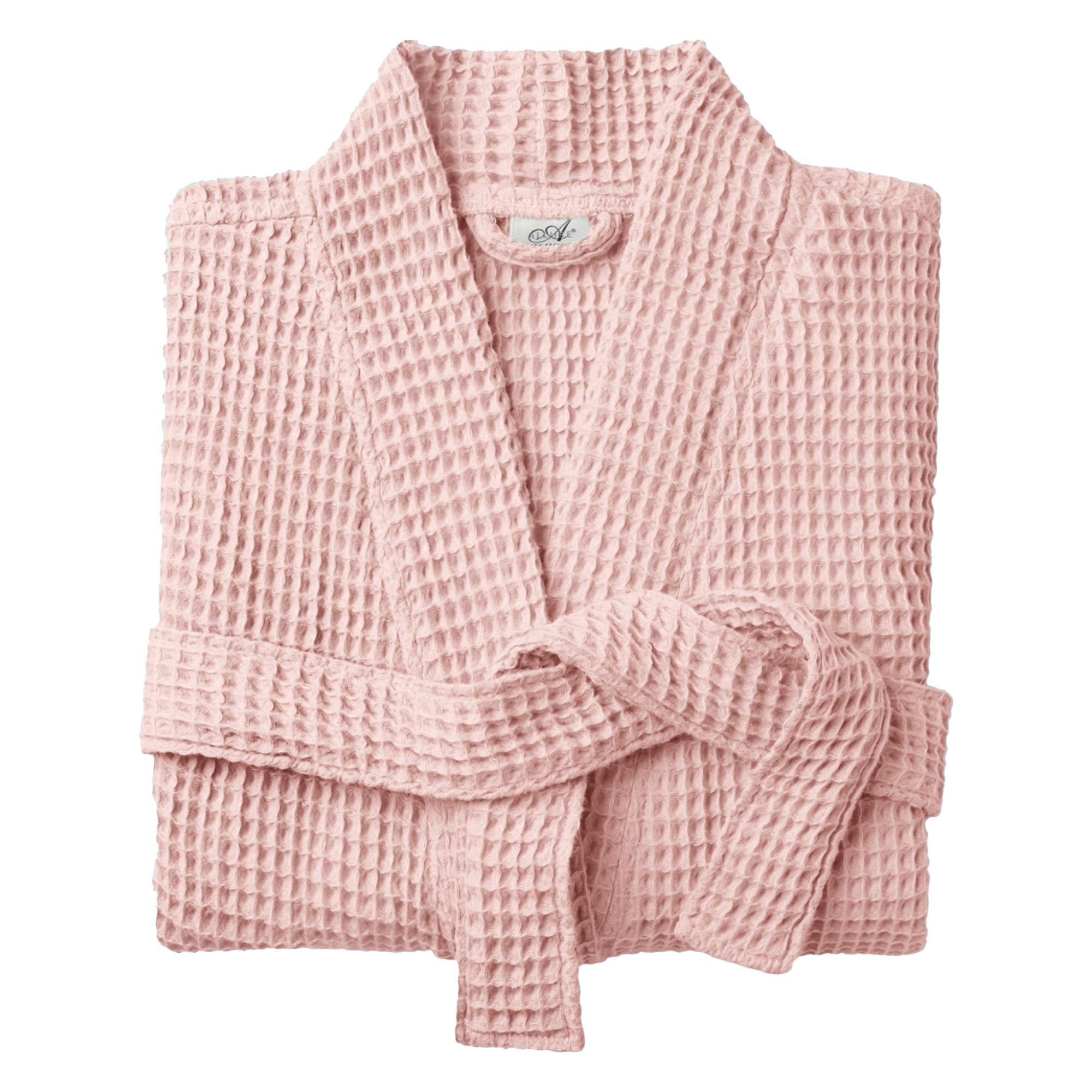 B&Q -  Unisex Lightweight Waffle BathrobeSpa Dressing Gown KimonoBlush PinkL/xl