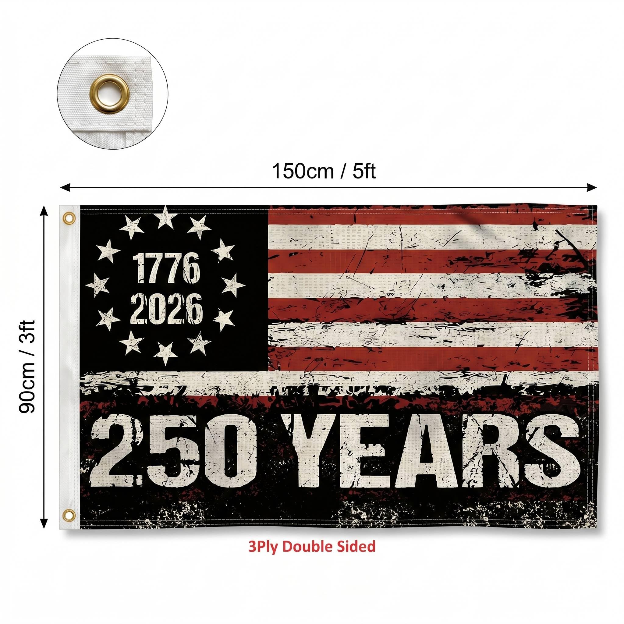 Amazon.com : WENWELL 250 Years American Flag, 3x5 Ft Double Sided