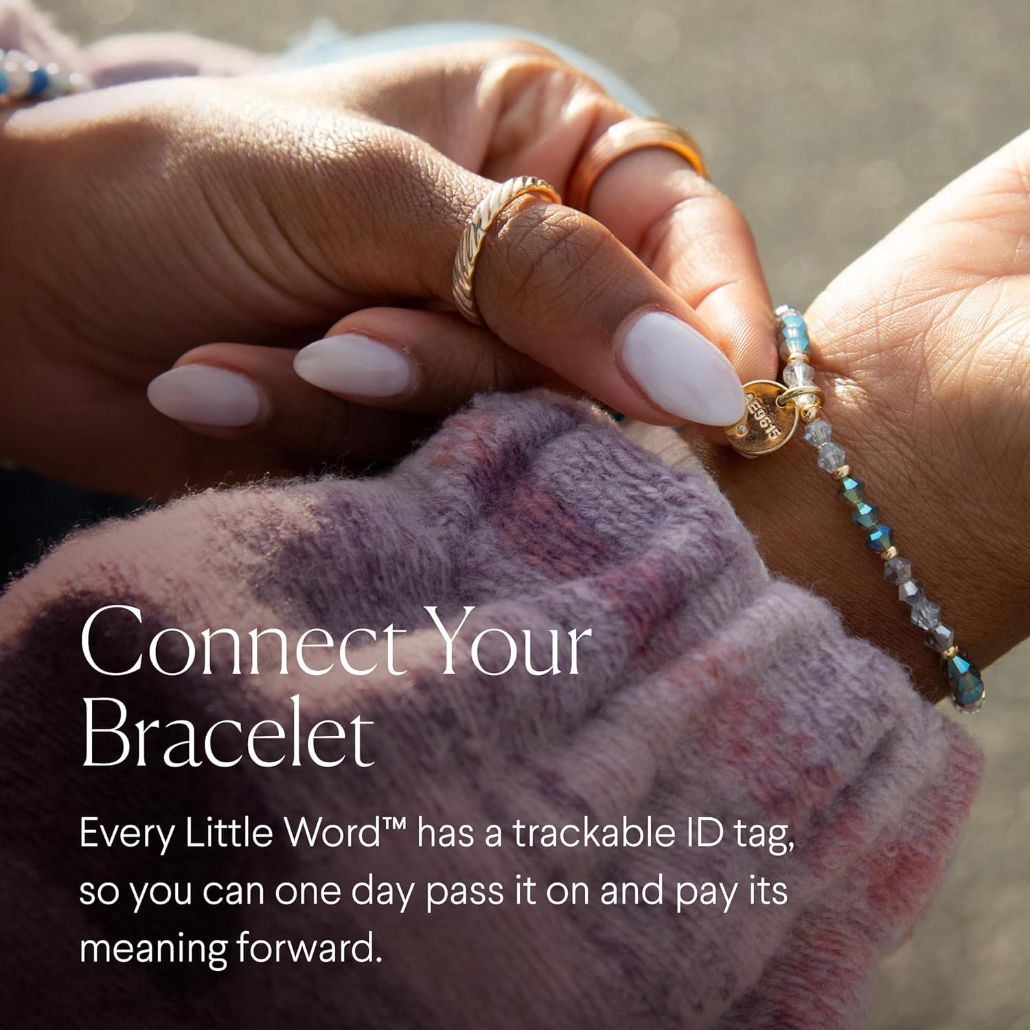 Little Words Project Grandma Bracelet, The Original Word Bracelet, Made with Colorful Beads and Plated Brass Hardware, Handcrafted Design & Positive Message, Size XS