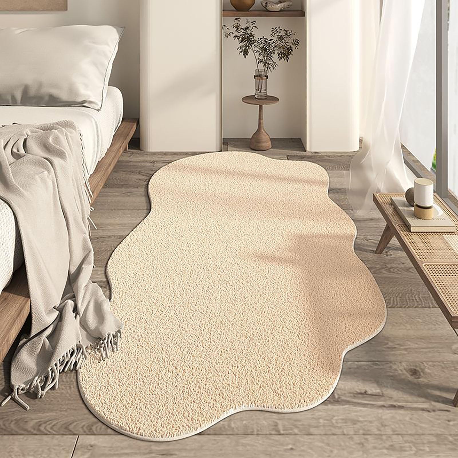 ZHONGZD Area Rugs - Artificial Cashmere Rug Cloud Shaped Rug Simple Soft Washable Irregular Rug With Non-Slip Backing For Easy Care