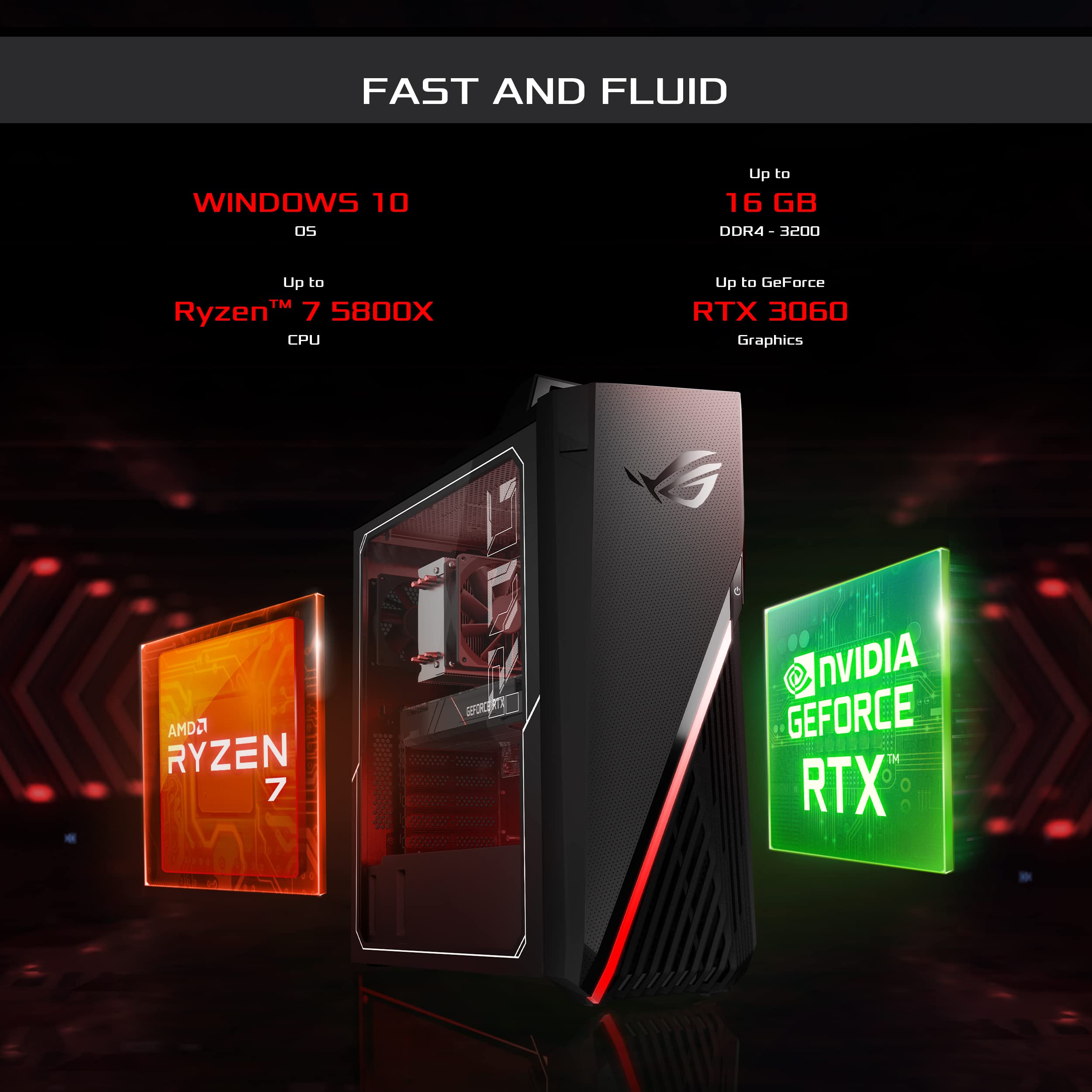 ASUS ROG STRIX ゲーミング PC Ryzen7-5800X ASUS ROG Strix GA15, 8 Core AMD Ryzen 7-5800X Gaming Desktop (16GB