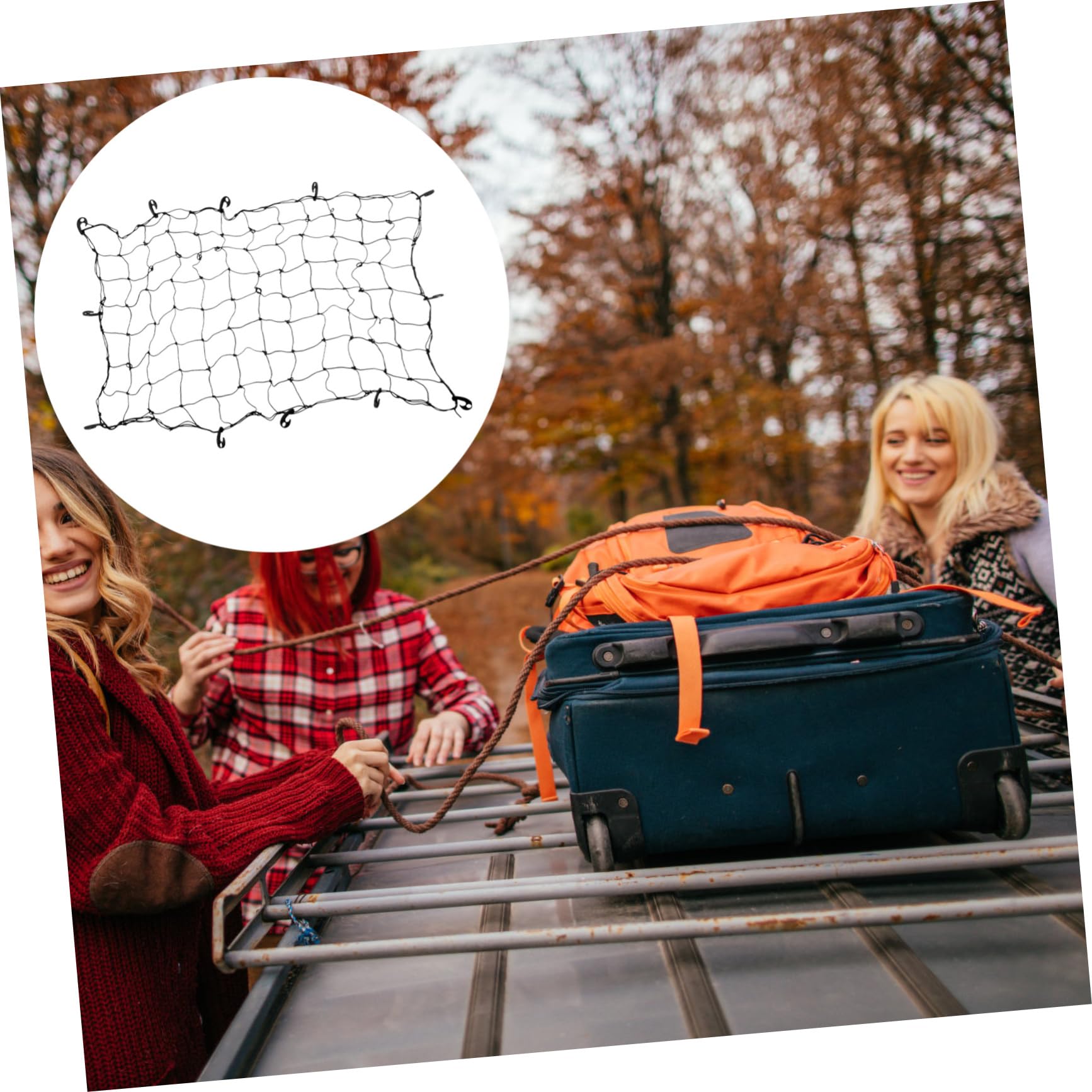 Alipis Filet de Toit pour Bagages Noir en Caoutchouc pour SUV
