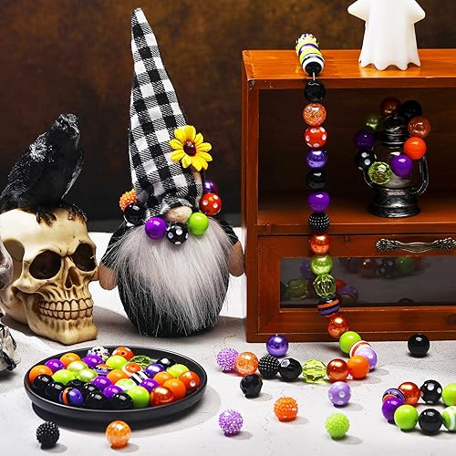 Miniatura 5 de Poen Juego de 100 cuentas de goma de mascar de 0.78 pulgadas (0.787 in) para el Día de San Patricio a granel, cuentas verdes y blancas para hacer