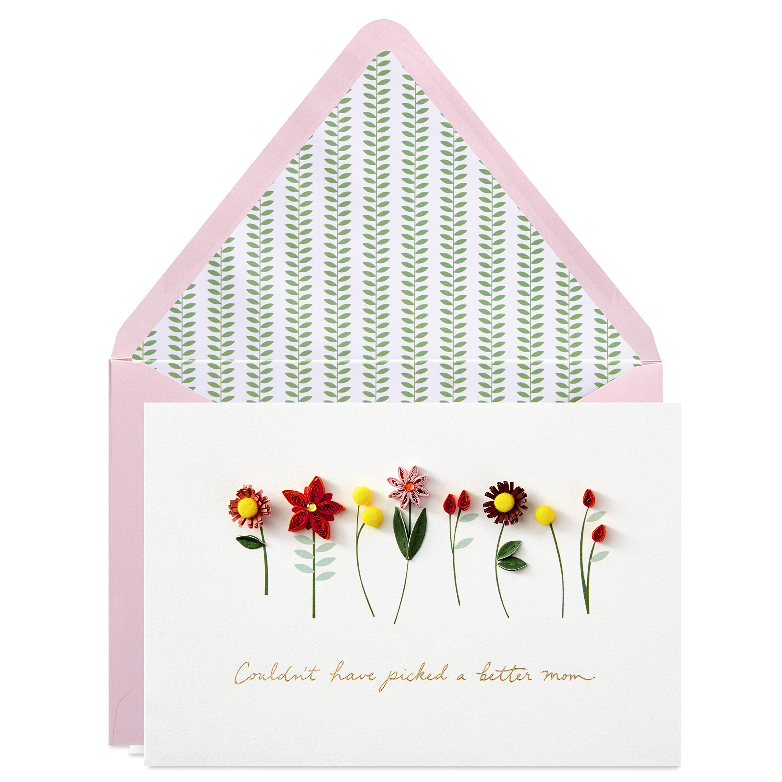 HallmarkSignature Mothers Day Card (Quilled Flowers, Couldn't Have Picked a Better Mom) (899MBC1009)