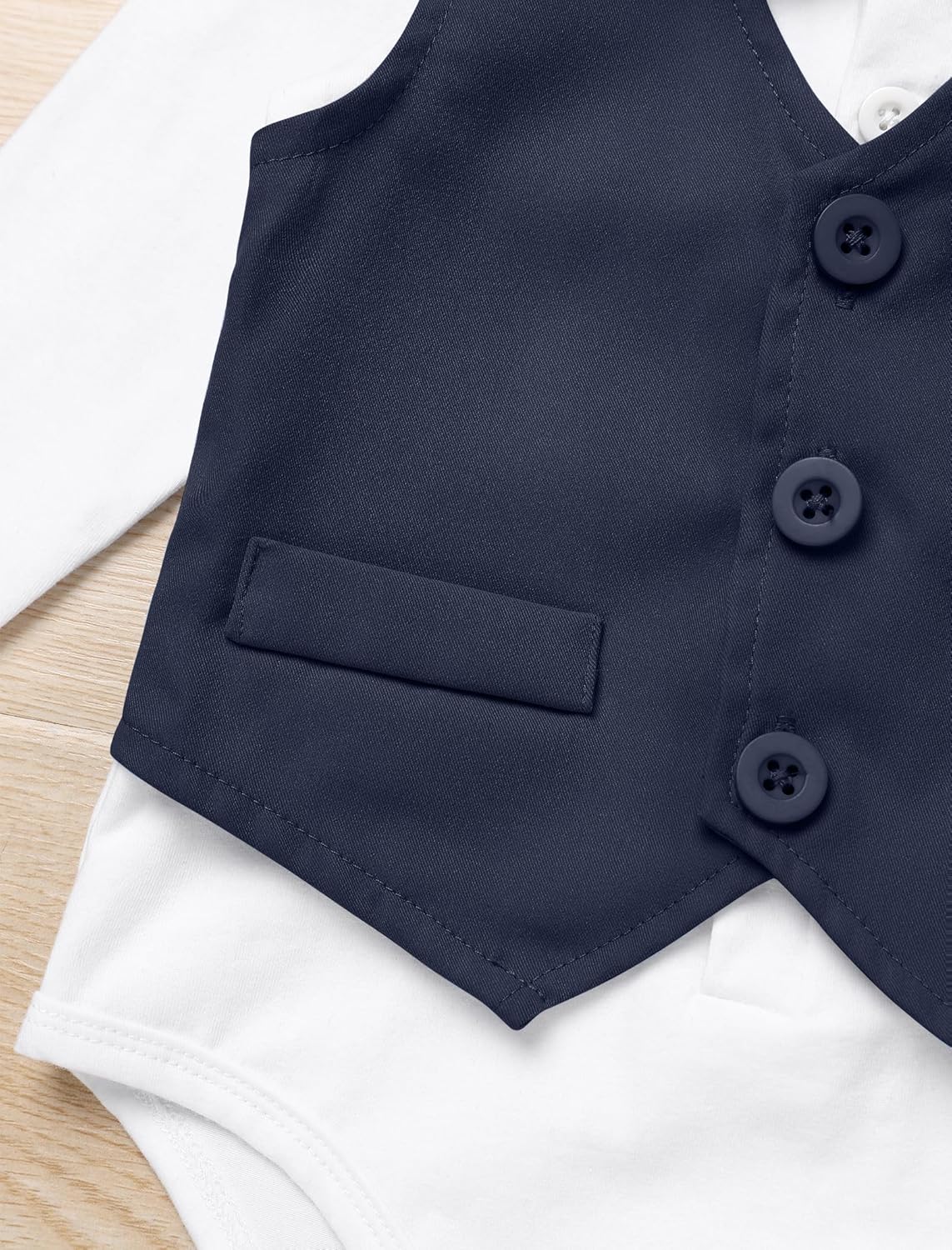 IDOPIP Baby Boy Clothes Suit Infant Gentleman Outfit First Birthday Baptism Wedding Dress Romper Shirt+Tie+Vest+Pants+Corsage - Image 5