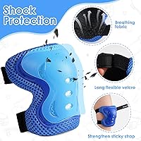 Vista 5 de BOSONER - Rodilleras y coderas para niños y jóvenes, equipo de protección para patines de ruedas, ciclismo, BMX, bicicleta, patineta, patinaje