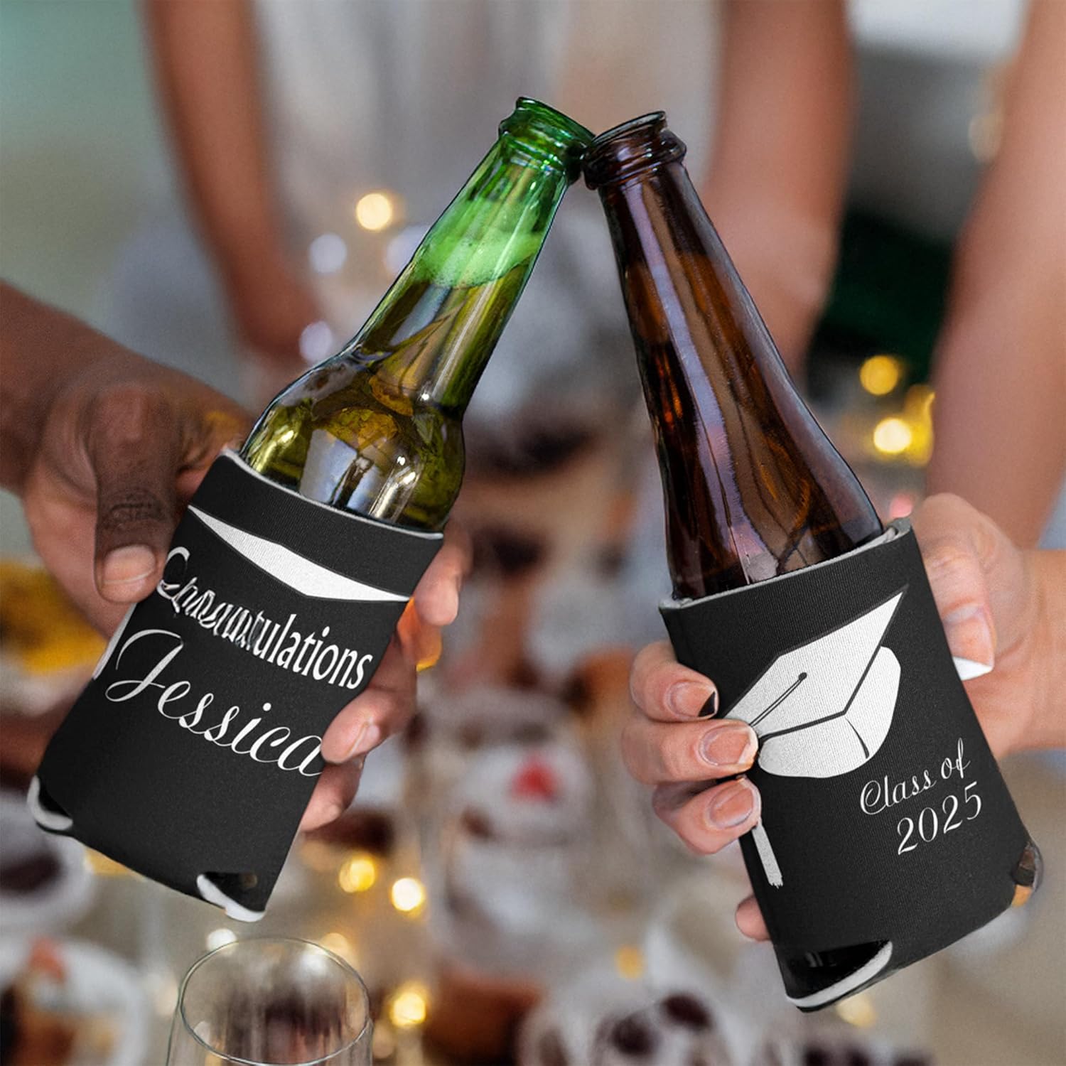 Custom Graduation Can Cooler- Congratulations Personalized Name and Custom Class of Custom Year - Graduation Party Beverage Coolers (25)