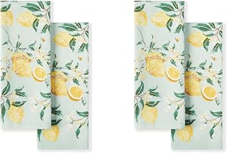 Dual Purpose Kitchen Towel 4-Pack Set, Lemon Whimsy, 16"x28"