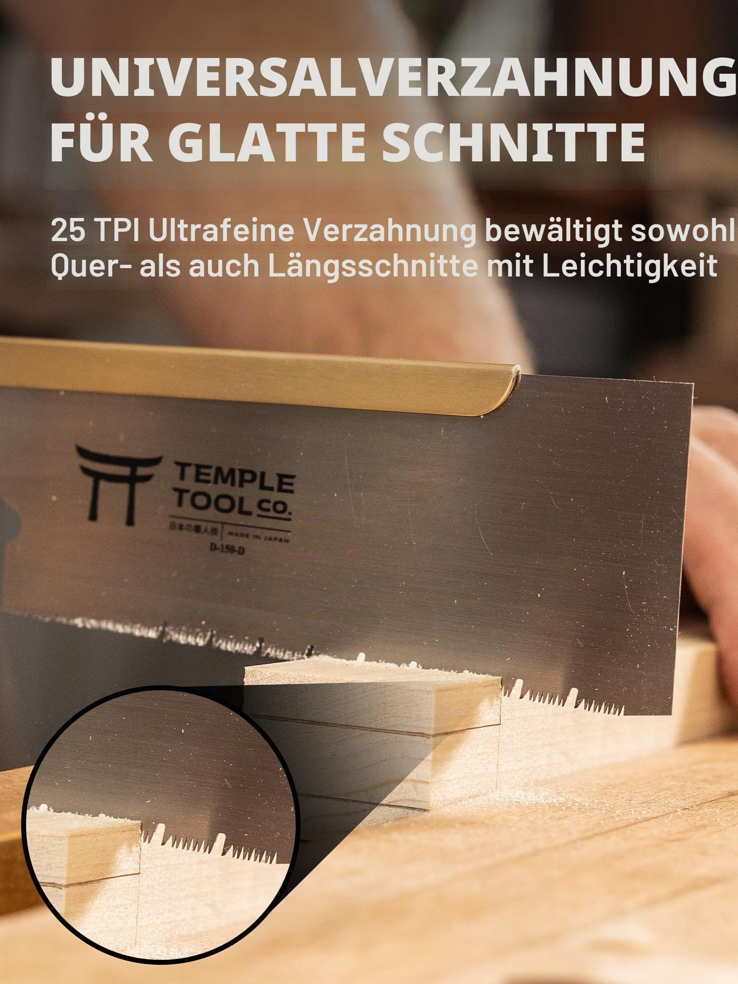 Japanische Zugsäge Dozuki 6 Ripcut Querschnitt Schwalbenschwanzsäge Temple Tool Co.