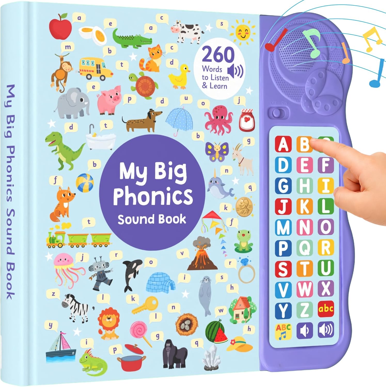 LEARNING BUGS My Big Phonics Sound Book – 260 Words to Learn Letter Sound, Preschool & Kindergarten Learn to Read for 3 Year olds, Perfect Toy and Gift for Toddlers Ages 2+