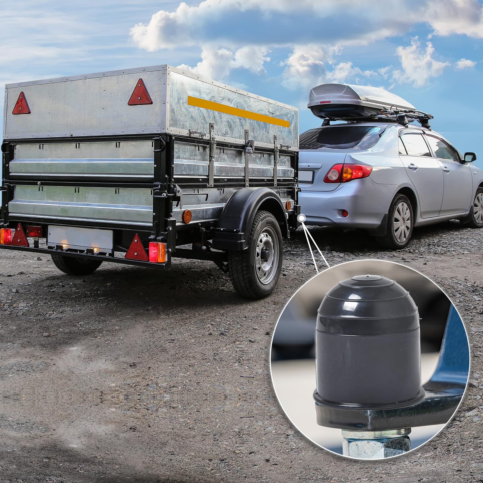 Lot De 2 Cache-boule D'attelage De Remorque De 50 Mm Pour Protection De