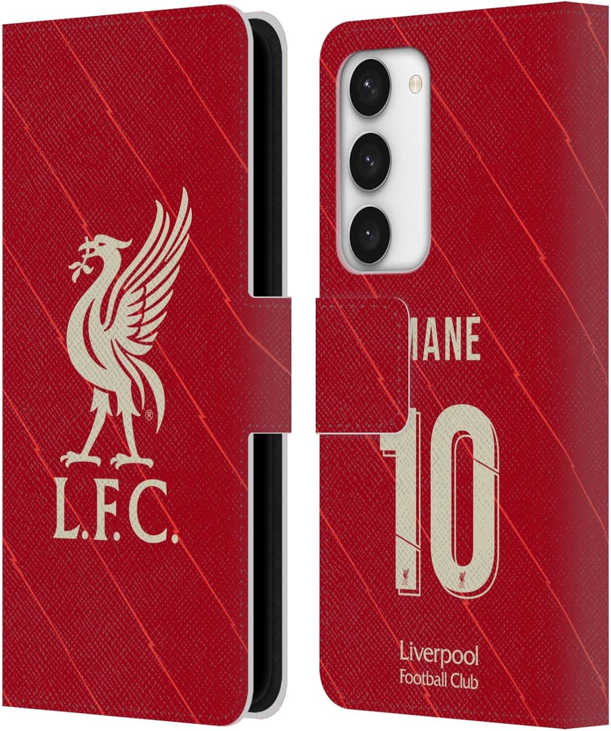 Head Case Designs Officially Licensed Liverpool Football Club Sadio Mané 2021/22 Players Home Kit Group 1 Leather Wallet Case Compatible with Samsung Galaxy S23 5G