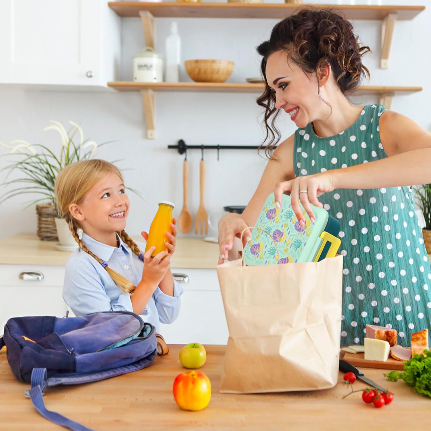 Bento Lunch Box for Kids with 8oz Soup Thermo Leak-Proof Lunch Food Containers with Snack Sauce Container for Kid Girls Boys to School (Yellow Mermaid) - Image 6