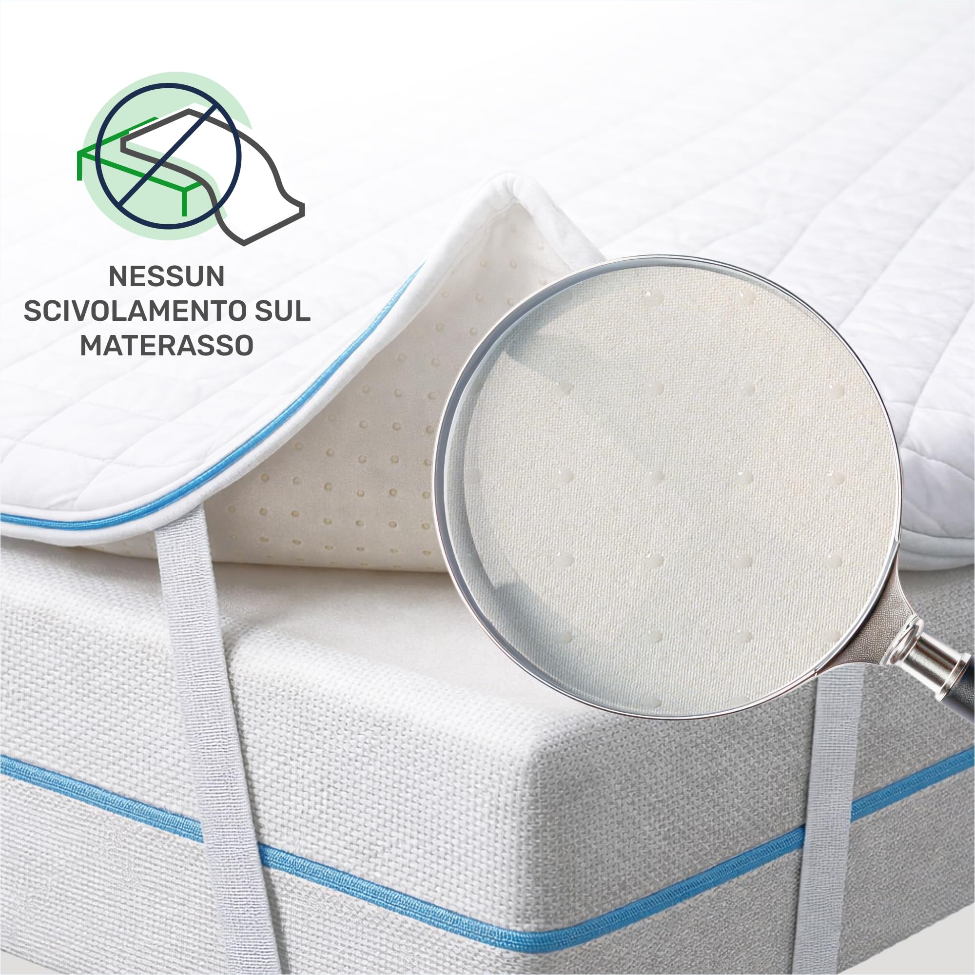 Coprimaterasso Dailydream 160 x 200 cm | Schiuma a memoria di forma | 5 cm di spessore | Edizione Pure, modello M | ergonomico per materassi scomodi, reti imbottite e letti aggiuntivi
