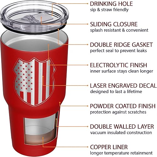 Vista 203 de We The People Holsters - Vaso térmico de 30 onzas, Únete o Muere, Negro