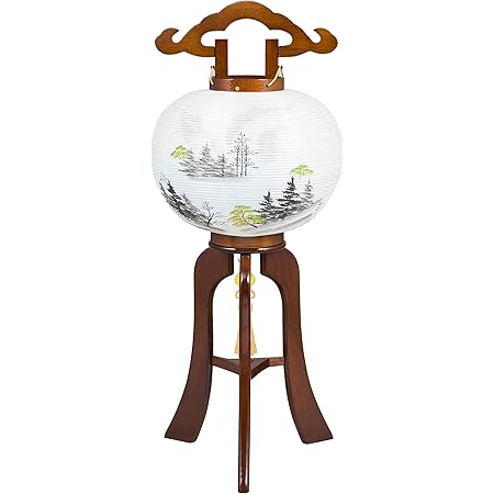 Amazon なごみ工房オリジナル 盆提灯 絹二重張り 9号 原景 盆提灯 オンライン通販