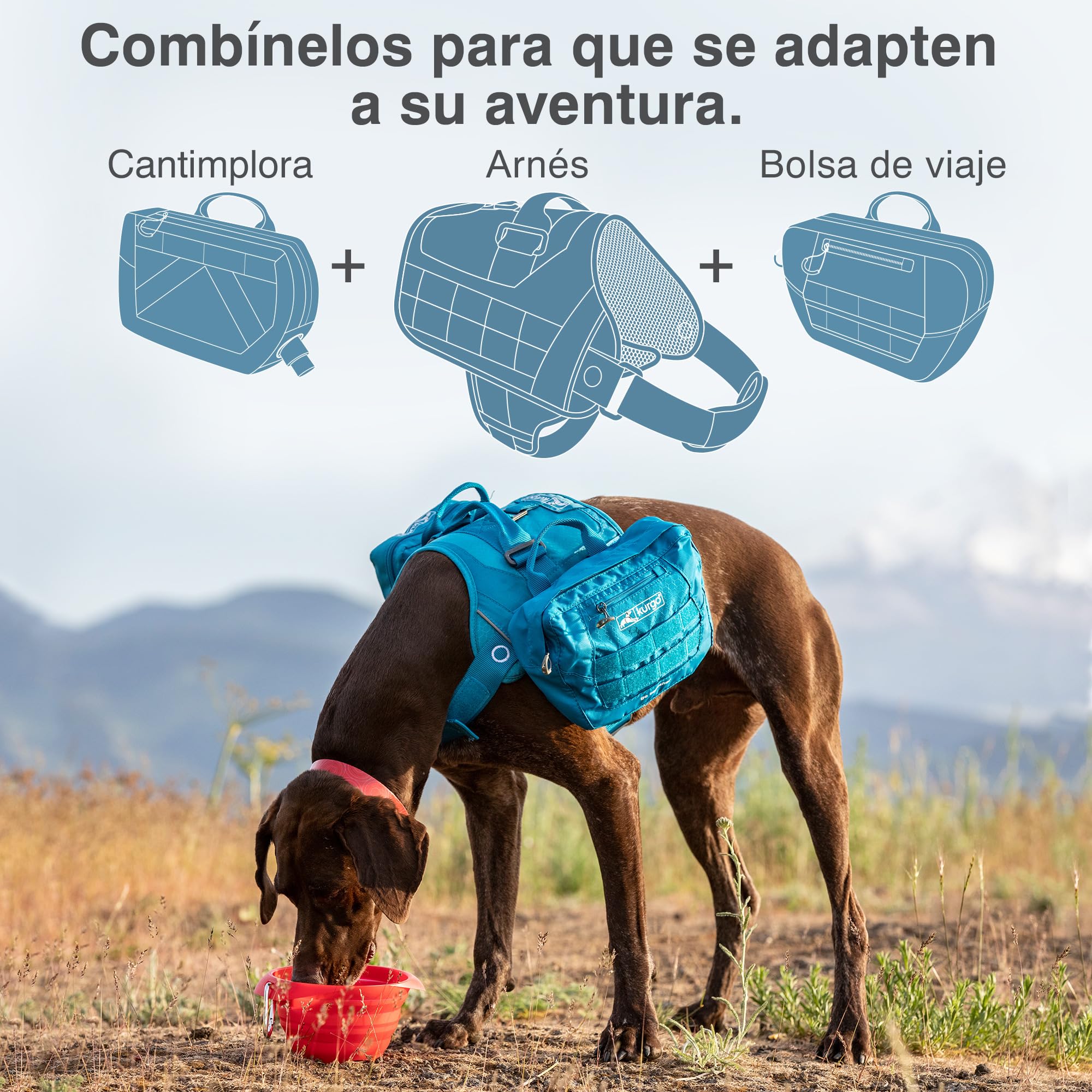 Kurgo RSG Active Utility - Cinturón para Actividades con Perro - Ajustable, Manos Libres, Compatible con Sistema MOLLE y Reflectante, Ligero y Cómodo