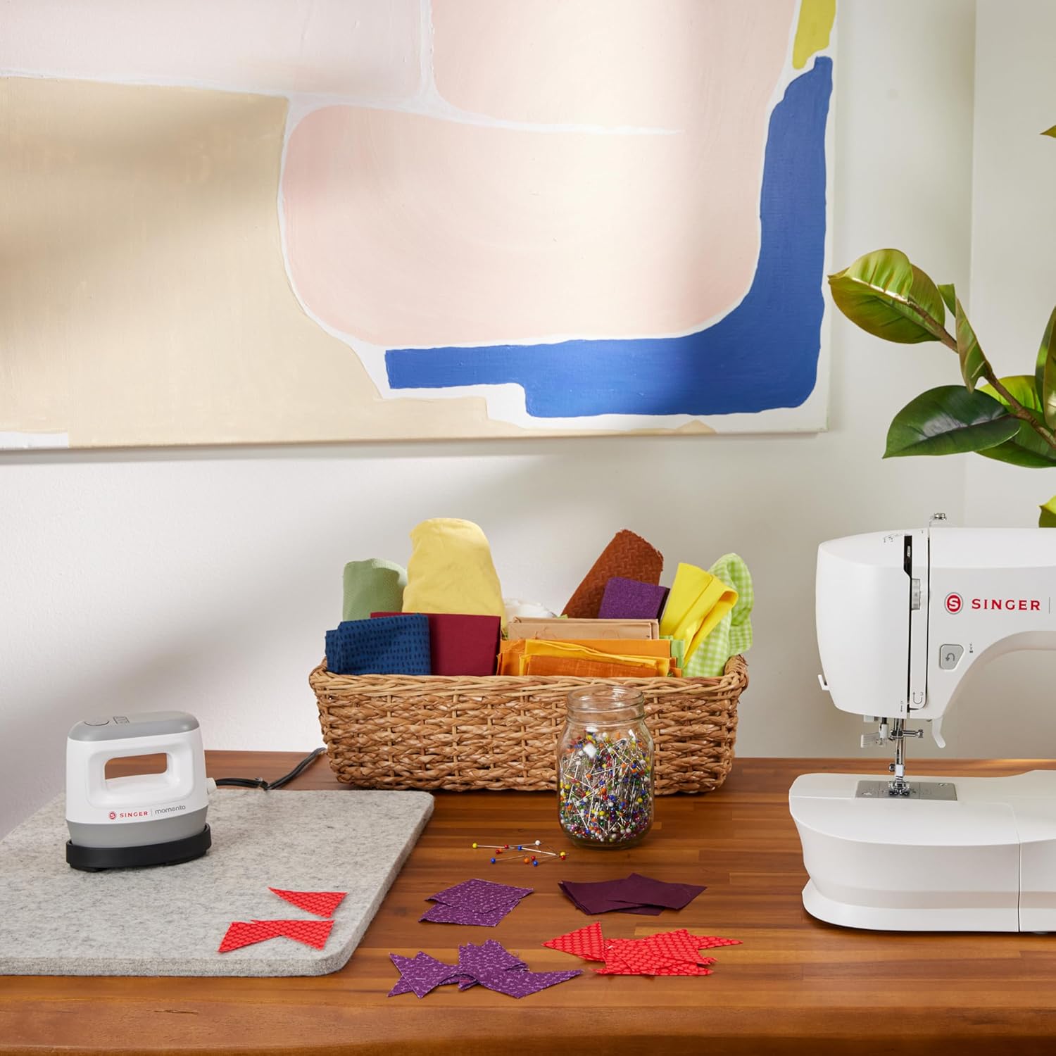 SINGER Mini Heat Press Machine with Safety Base | Dual Heating Modes, Precise Temperature Control, Compact & Portable Design, Easy Time Adjustment & Versatile Use for T-Shirts, Hats & Crafts