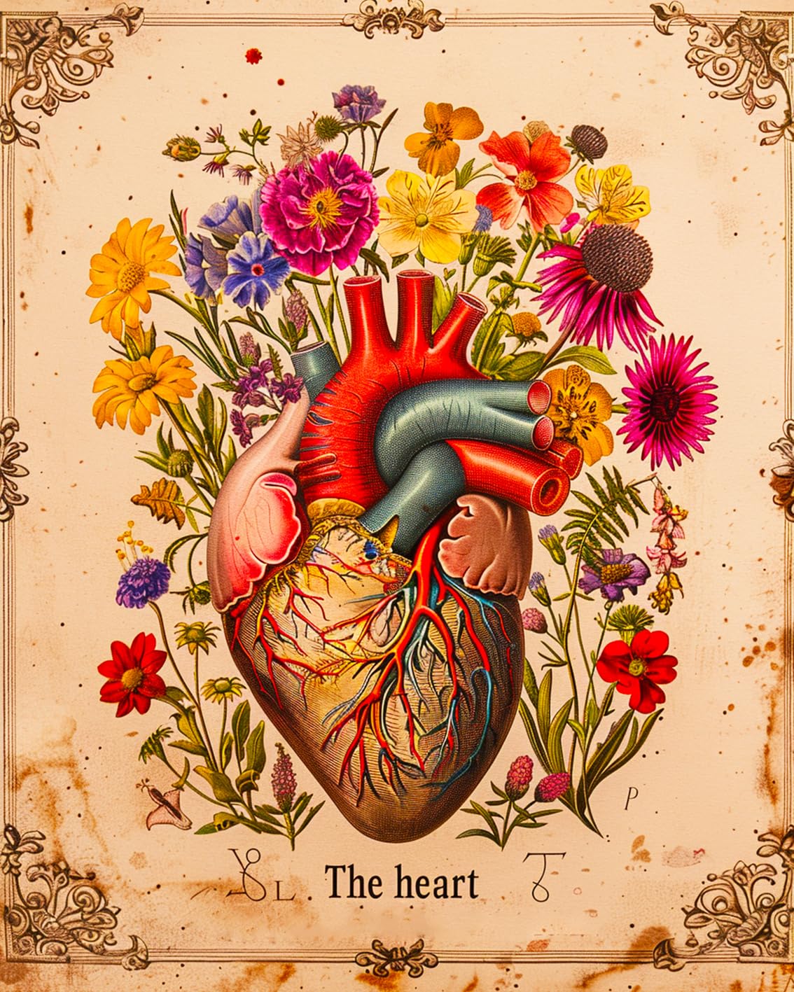 Amazon.com: Colorful Flowers Heart Painting by Number Kits for