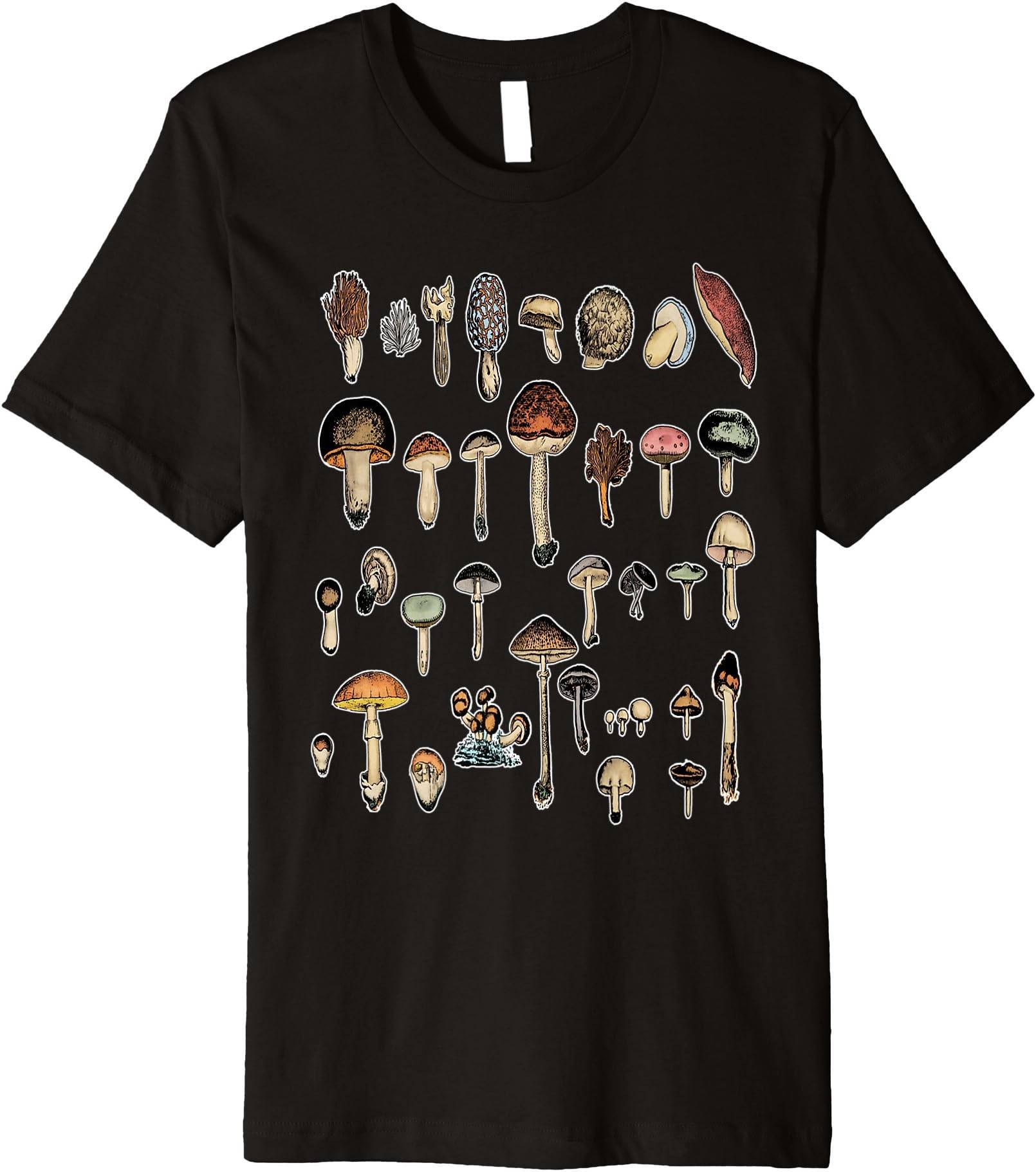 EncycloArt, Mushroom Shirt Botanical Fungi Plants, T-Shirt T-Shirt