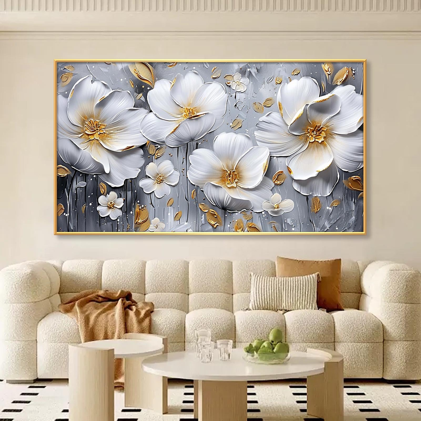 Arte De Pared Con Plantas Tropicales, Decoración De Pared Verde Y Dorado, Hojas Verdes Esmeralda, Decoración De Pared De Baño, Lienzo Botánico Dorado, Arte Bohemio Moderno Para Sala De Estar