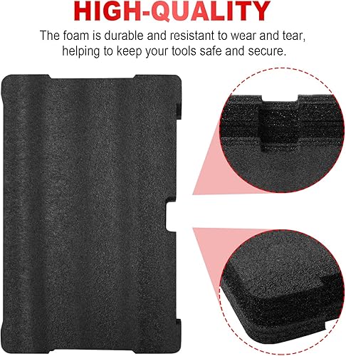 Miniatura 2 de 48-22-8451 Insertos de espuma para cajas de herramientas de cajones Milwau-kee Packout, compatibles con 48-22-8424, negro, 2 unidades