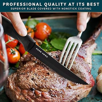 Home Hero 2 Pcs Silicone Spatula Set + 8 Pcs Steak Knives
