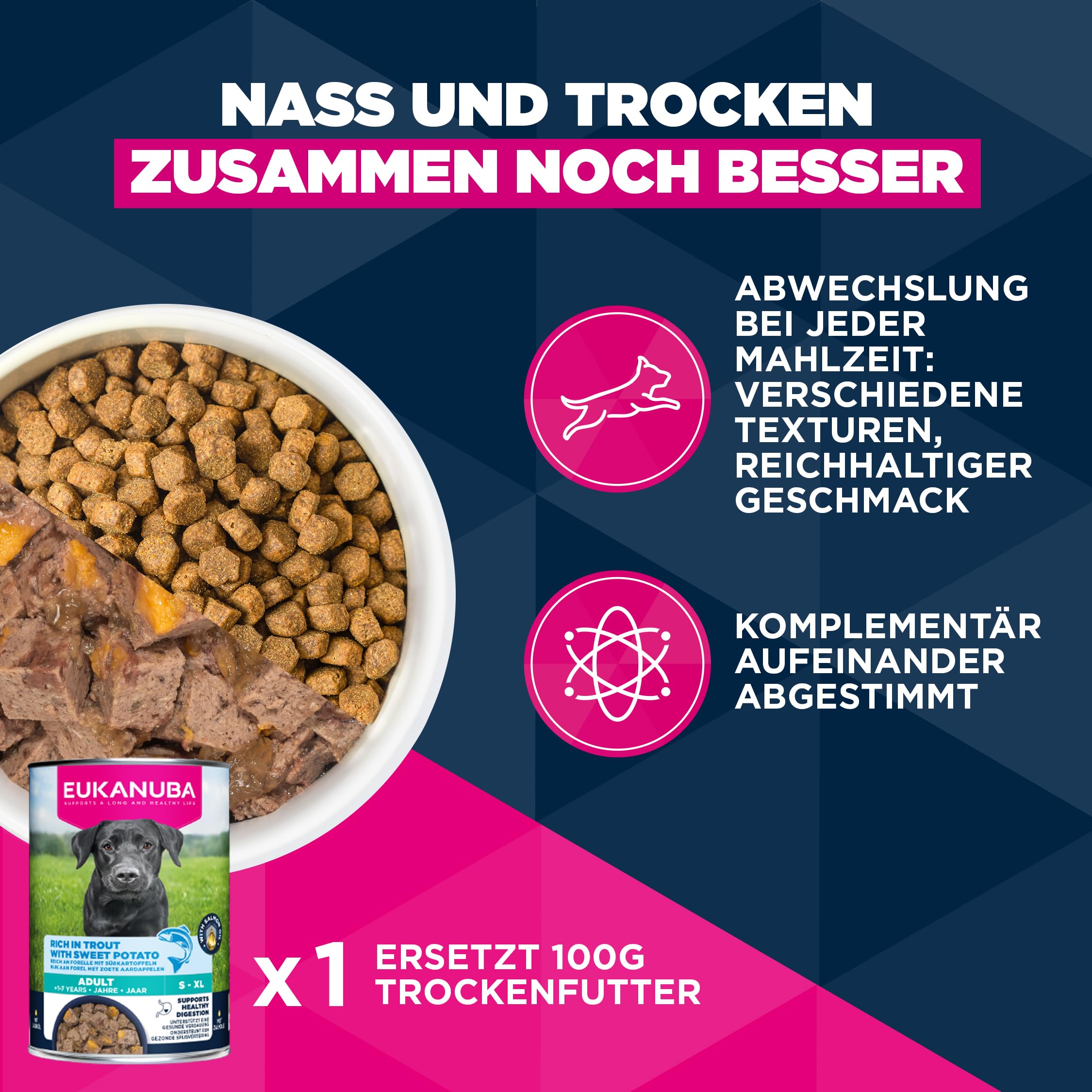 Eukanuba Hundefutter Trocken mit Lachs und Gerste für kleine und mittelgroße Rassen - Premium Trockenfutter für ausgewachsene Hunde, 12 kg