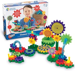 Learning Resources Gears! Gears! Gears! Gizmos 83-Piece STEM Building Set - Springs, Propellers, Spinning Gears for Kids Ages 3+