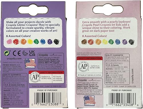 Miniatura 2 de Crayones con purpurina y perlas, 8 unidades cada uno