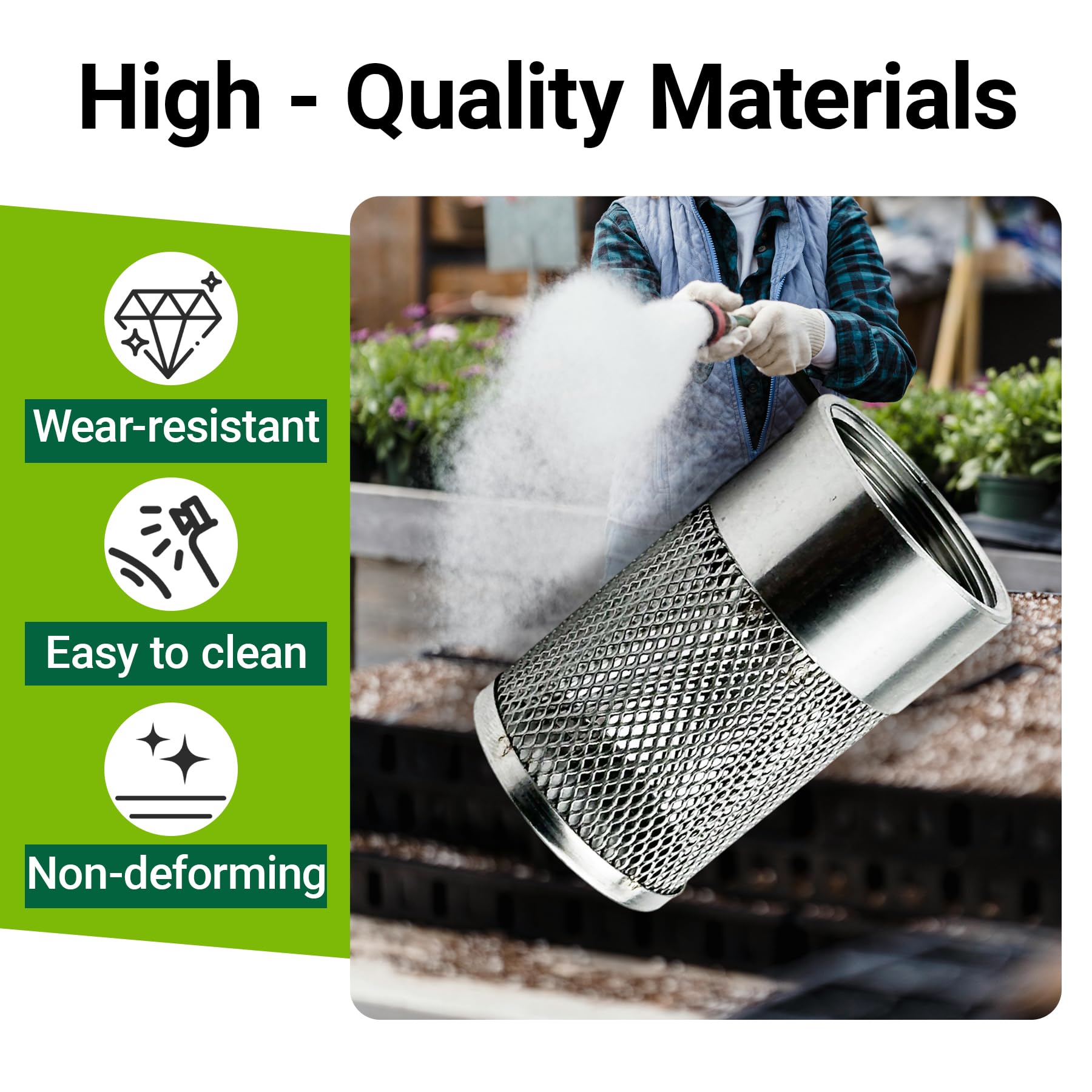 Colador de manguera de jardín de 30 mm, filtro de malla, compatible con bomba Livewell, para riego de jardín, rociador de alta presión, línea de succión de manguera de jardín, con cinta industrial