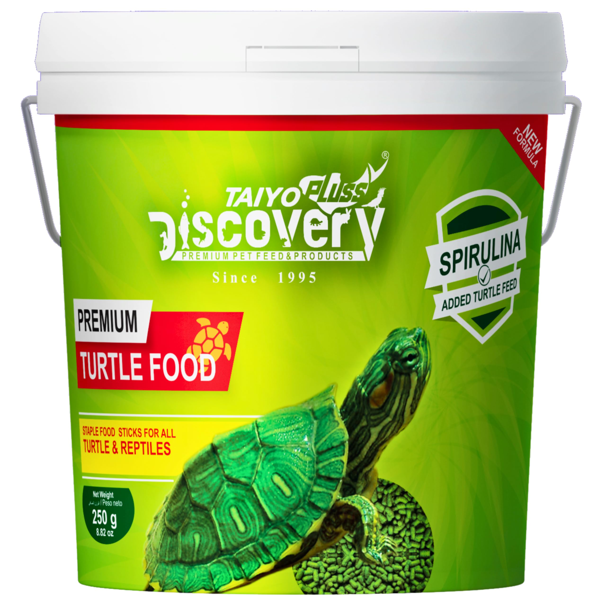 Taiyo Pluss Discovery Premium Turtle Food - 250 G (Pack Of 1) Bucket Container | Daily Nutrition Sticks With Spirulina And Stabilised Vitamin C, All Life Stages-picture-38