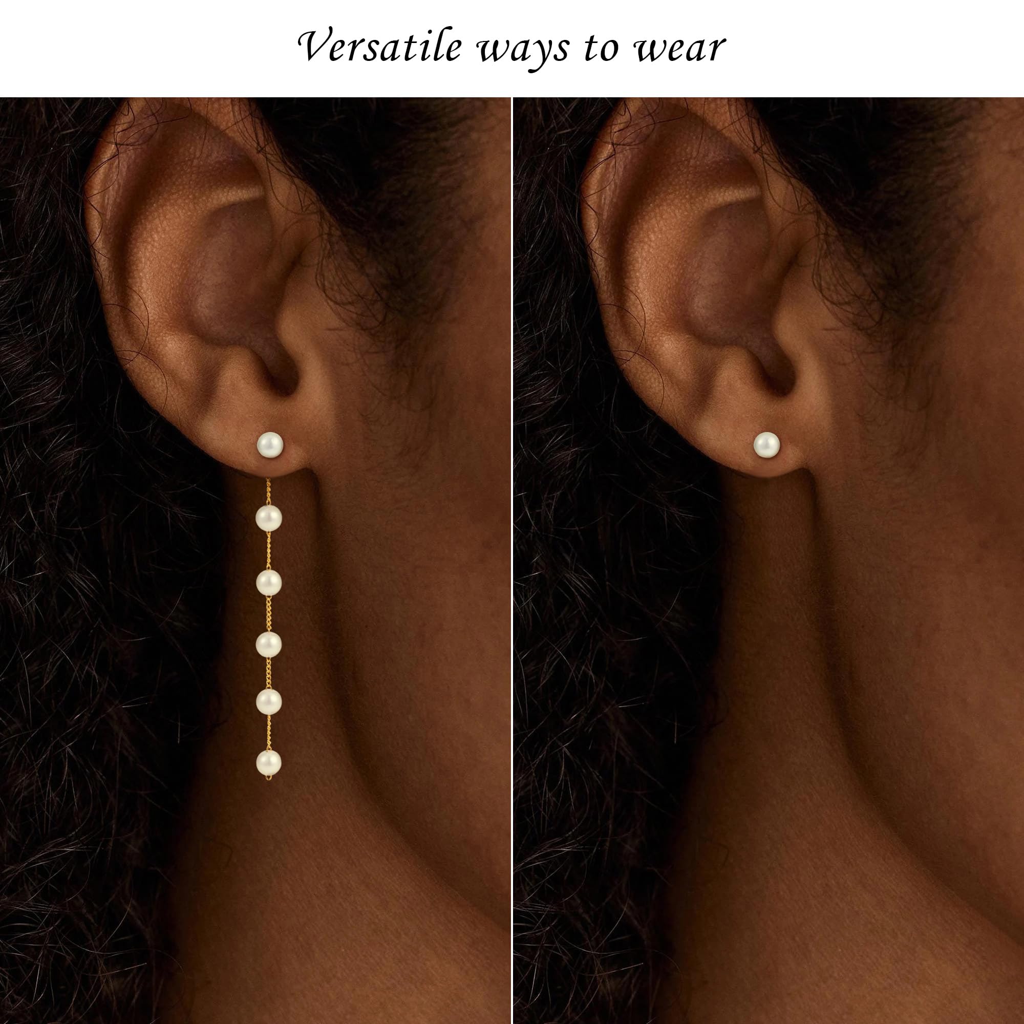 Pearl Necklaces for Women, 18K Gold/Silver Plated Layered Pearl Necklace Dainty Pearls Choker Necklace and Earring Set Wedding Prom Gold Jewelry for Women Christmas Teen Gifts Trendy Stuff