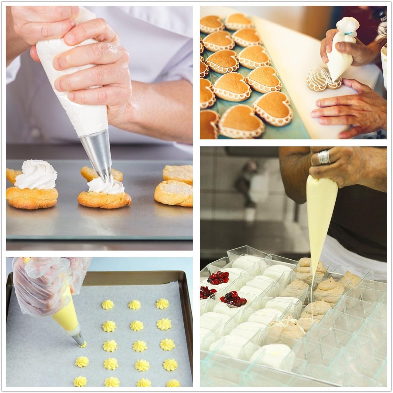 Piping Bags 16-Inch 100 Pack Pastry Bag Icing Bags Frosting Bags Cake Decorating Bags Disposable Icing Bags Pastry Disposable Bag Disposable Piping Bags for Cake Cupcake Cookie Decorating (White) - Image 5