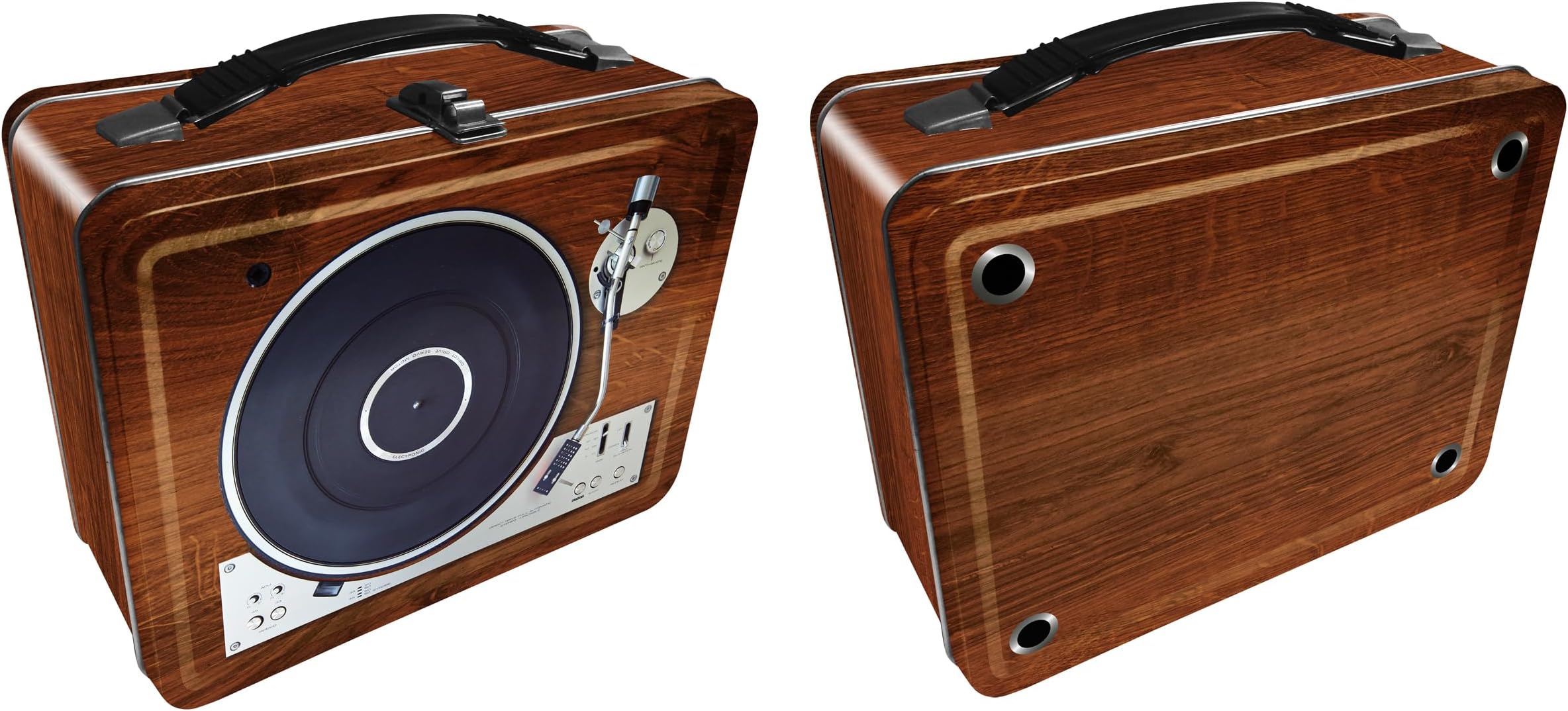 Turntable Fun Box - Sturdy Tin Storage Box with Plastic Handle & Embossed Front Cover - Officially Licensed Merchandise & Collectible Gift 8.6 x 6.8 x 3.9