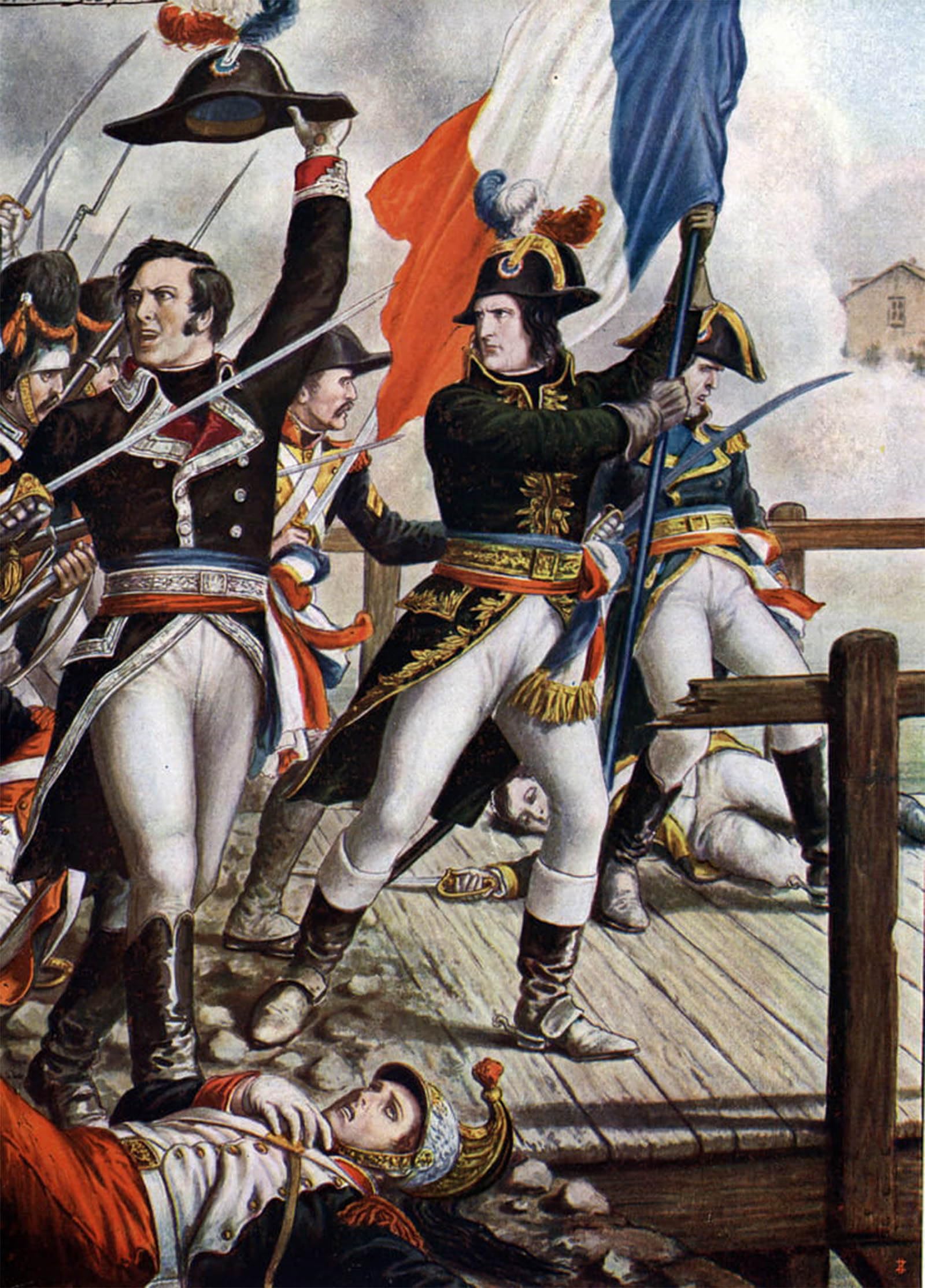 SERENDIPITP Vintage Wall Art Canvas Nordic Poster Canvas Print Picture First Italian Campaign Napoleon Bonaparte At the Battle of the Bridge of Arcole by Tancredi Scarpelli for Home Decor 60x90cm