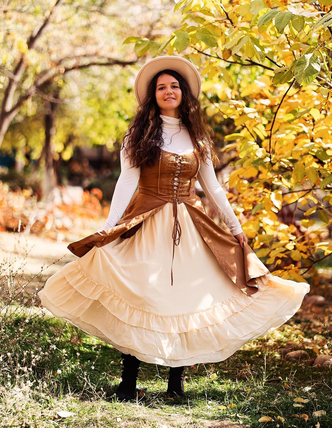 Scarlet Darkness Maxi Skirts for Women Long Renaissance Skirt Flowy Ruffle Tiered Skirt - Image 3