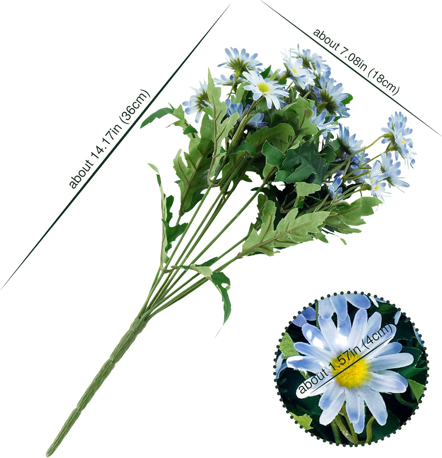 Amazon Fiveseasonstuff デイジーシルクフラワー アウトドア造花アレンジメント ウェディングブーケ 茎18本 花2本セット 造花 オンライン通販