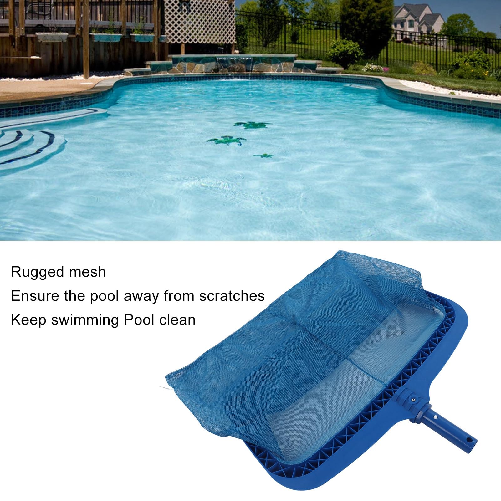 Rete Skimmer per Foglie per Piscina Resistente con Telaio Rinforzato e Filtraggio Fine per Piscine Pulite ABS Blu 19,8x16 Pollici 1 unità
