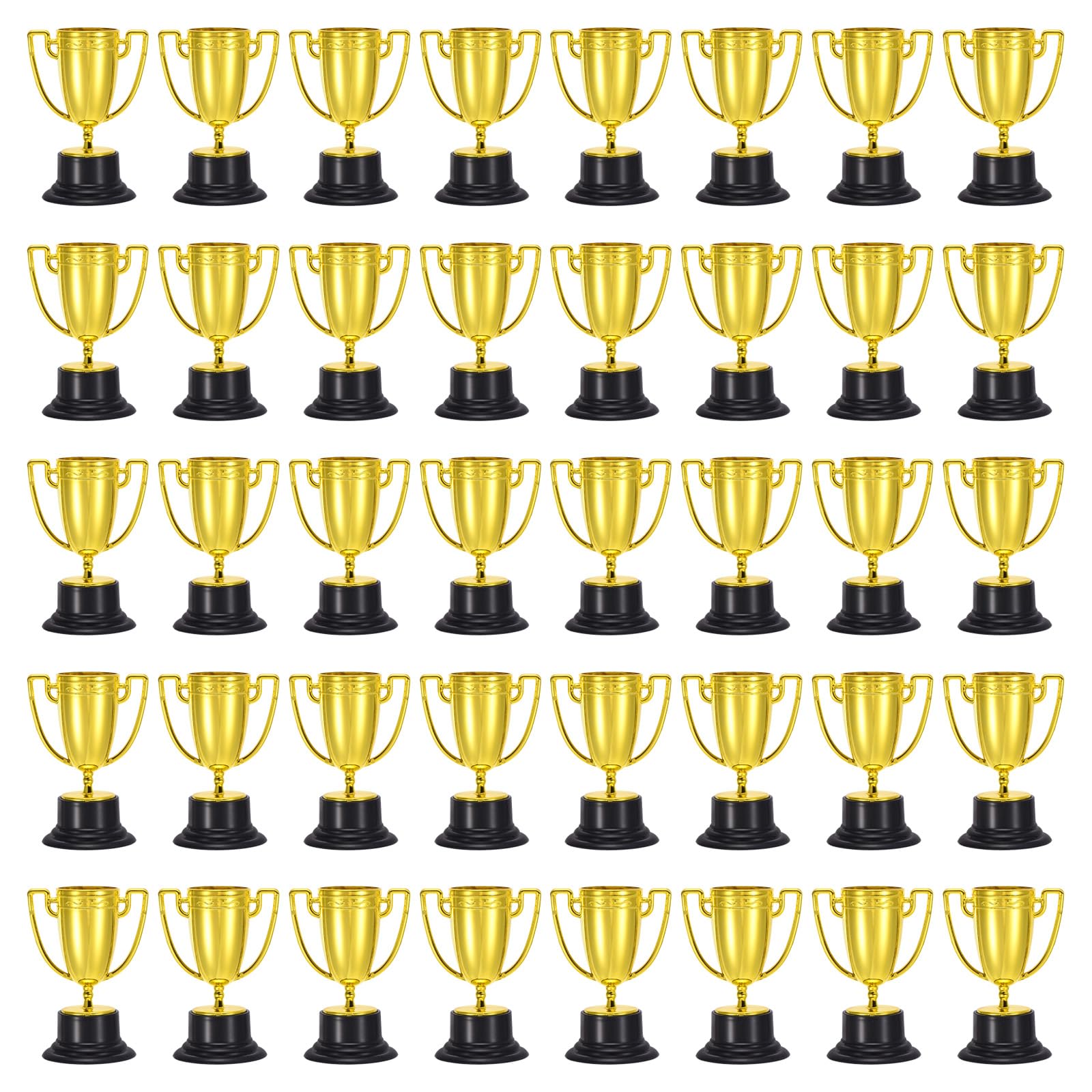 YOKIVE 100 Stück Mini Gold Trophäen Spiel Auszeichnung Pokale Kleine Sport Trophäen Preise Für Sportwettbewerb Spiel (Gold 3.3 Zoll)