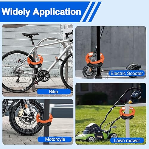 Miniatura 20 de NDakter Cerradura de cadena, combinación de 5 dígitos, resistente, antirrobo, 3.2 pies de largo, con reinicio, para bicicleta, motocicleta, scooter