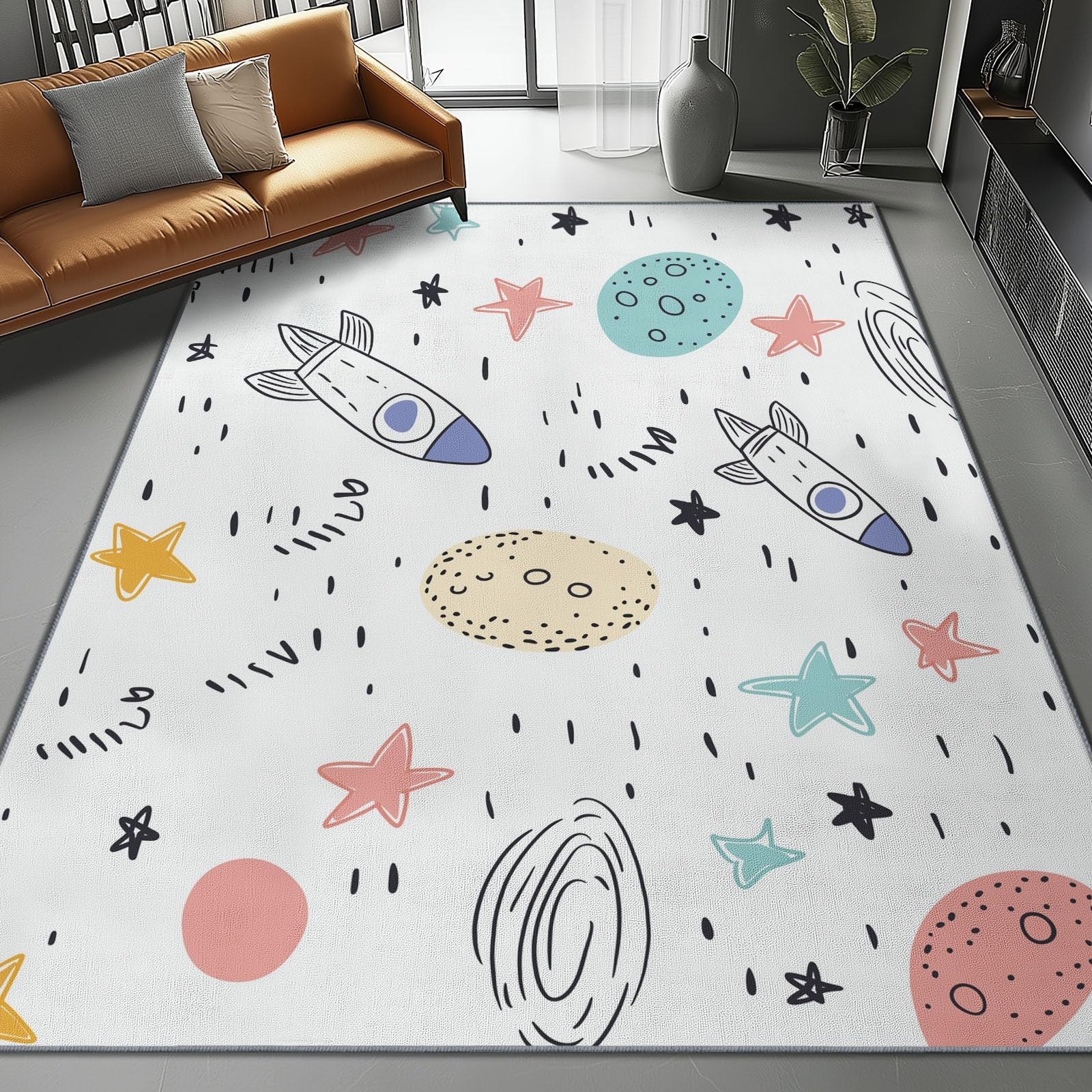 Tapis couloir lavable antidérapant grand format doux blanc